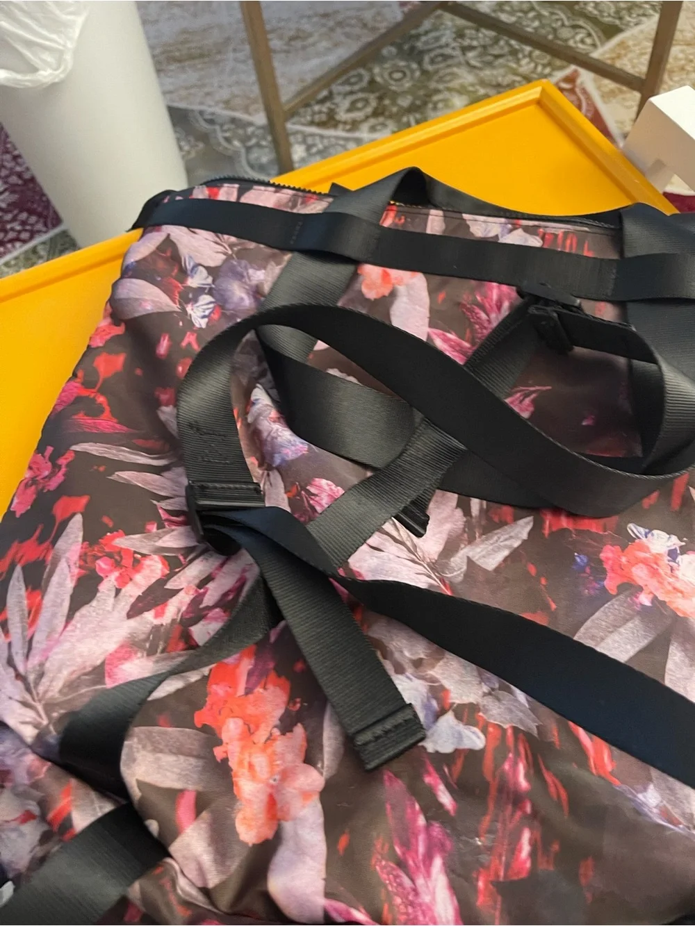 Danskin Pink and Black Floral Tote